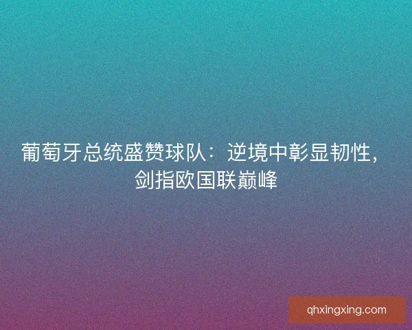 葡萄牙总统盛赞球队：逆境中彰显韧性，剑指欧国联巅峰