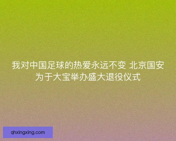 我对中国足球的热爱永远不变 北京国安为于大宝举办盛大退役仪式